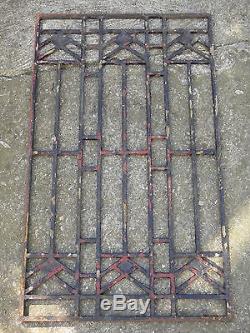 100 X 60 cm Ancienne grille de porte art déco en fonte