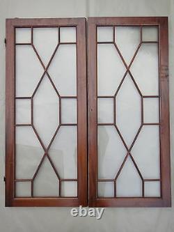 110 X 94 cm Paire de porte en acajou, pour vitrine, bibliothèque, placard