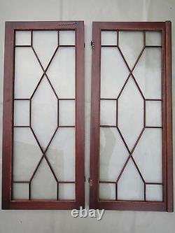 110 X 94 cm Paire de porte en acajou, pour vitrine, bibliothèque, placard