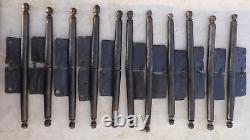 12 grosses fiches à larder déportées complètes fer forgé ancienne Ht 30 cm
