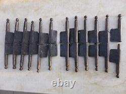 12 grosses fiches à larder déportées complètes fer forgé ancienne Ht 30 cm