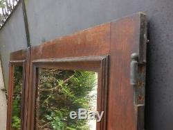 150,5 X 135 cm Paire d'anciennes portes de placards à miroirs XIXème