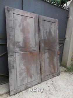 150,5 X 135 cm Paire d'anciennes portes de placards à miroirs XIXème