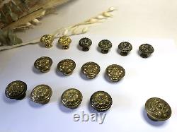 15 boutons de tiroirs / placards dorés 4 design différents Style Louis XVI