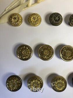 15 boutons de tiroirs / placards dorés 4 design différents Style Louis XVI