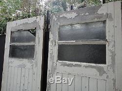 193,5 X 115 cm Paire d'anciennes portes pour atelier, autre, en chêne