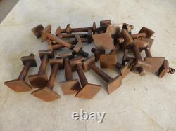 21 boulons à bois têtes losanges fer rouille Ecrou carré Longueur 8 cm