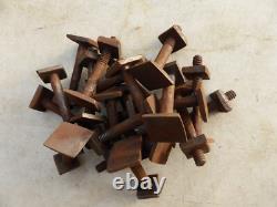 21 boulons à bois têtes losanges fer rouille Ecrou carré Longueur 8 cm