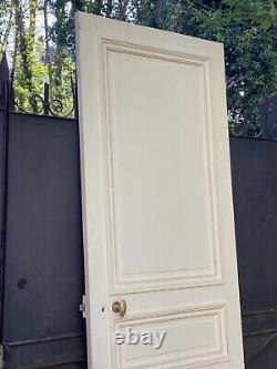 226 x 76 cm Ancienne porte intérieure, ouvrant et dormant, en bois