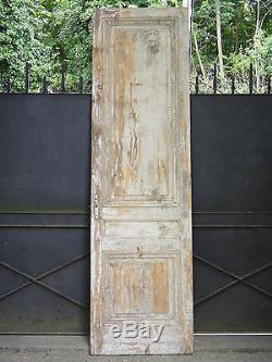 244 cm Ancienne porte haute de placard intérieur, arquée, en bois