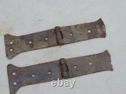 2 Ancienne Charniere Coffre Fer Forge 18eme Antique Wrought Iron Hinges 18th