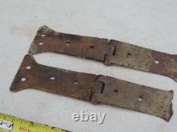 2 Ancienne Charniere Coffre Fer Forge 18eme Antique Wrought Iron Hinges 18th