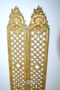 2 SUPERBES ENTREES de SERRURE Plaques de Propreté Bronze doré ciselées XIXe