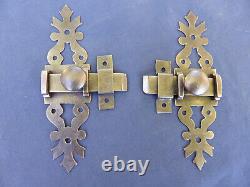 2 Targettes ouvragées fer forgé ancienne Fermeture porte placard 18 cm