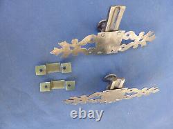 2 Targettes ouvragées fer forgé ancienne Fermeture porte placard 18 cm