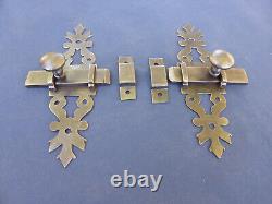 2 Targettes ouvragées fer forgé ancienne Fermeture porte placard 18 cm