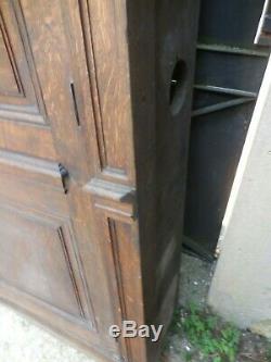 2 anciennes portes de placard XIXème sur chassis boiserie, en chêne 260 cm