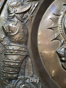 2 bustes condotierre, généraux antiques Hannibal médaillons 63 cm