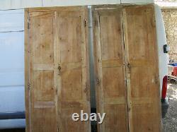 2 paires portes placards cadrées bois sapin ancienne 100 x 240 cm