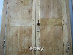 2 paires portes placards cadrées bois sapin ancienne 100 x 240 cm