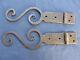 2 Pentures Charnières Fer Forgé Ouvragé Ancienne Lg Déployé 37 & 38,5 Cm Porte