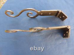 2 pentures charnières fer forgé ouvragé ancienne Lg déployé 37 & 38,5 cm Porte
