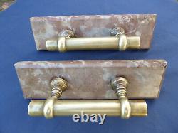2 poignées Bâton de Berger Maréchal Laiton Plaque marbre Porte d'entrée Lg 18 cm