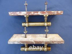 2 poignées Bâton de Berger Maréchal Laiton Plaque marbre Porte d'entrée Lg 18 cm