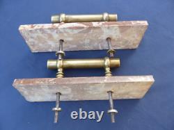2 poignées Bâton de Berger Maréchal Laiton Plaque marbre Porte d'entrée Lg 18 cm