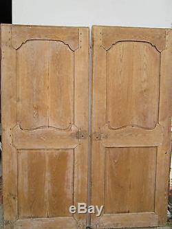2 portes placard chantourné Louis XV chêne ancienne décoration lg 149 ht 180 cm