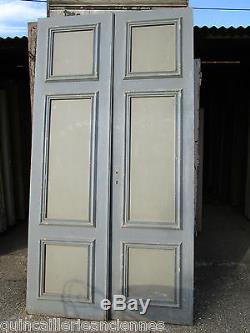 2 portes placard ou communication ancien moulure Sapin décoration 230 x 123 cm