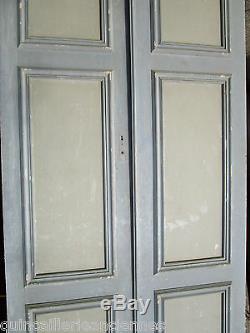 2 portes placard ou communication ancienne moulure Sapin décoration 230 x 123 cm