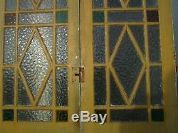 2 portes vitrées peint barreaux très décoratif ancienne haut 2,30 m large 136 cm
