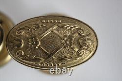 2 splendides poingées de porte anciennes en laiton avec motif''England'