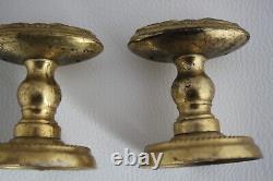 2 splendides poingées de porte anciennes en laiton avec motif''England'