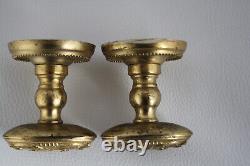 2 splendides poingées de porte anciennes en laiton avec motif''England'