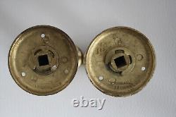 2 splendides poingées de porte anciennes en laiton avec motif''England'