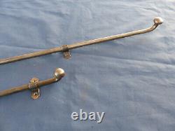 2 targettes ouvragée fer forgé longues 44 & 71 cm porte double placard ancien