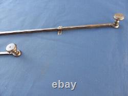2 targettes ouvragées fer forgé longues 33,5 & 66 cm porte double placard ancien