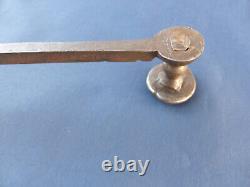 2 targettes ouvragées fer forgé longues 33,5 & 66 cm porte double placard ancien