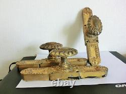 3 Anciennes Poignees De Porte Ou De Fenetre En Bronze Avec Leur Support