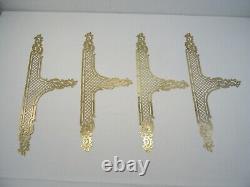 4 Ancienne Grande Plaque De Proprete De Porte En Laiton Cisele Louis XV XIX Eme
