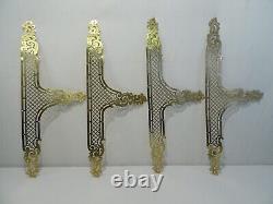 4 Ancienne Grande Plaque De Proprete De Porte En Laiton Cisele Louis XV XIX Eme