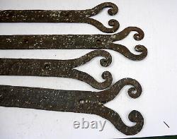 4 ancienne penture charniere gond moustache porte volet fer forgé XVIII siecle