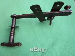 4 clenches poignée rosace ronde mentonnet fer ancienne barre 17 cm porte