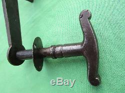 4 clenches poignée rosace ronde mentonnet fer ancienne barre 17 cm porte