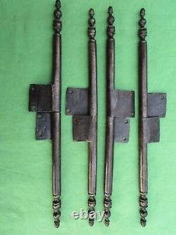 4 grandes fiches à larder complètes fer forgé ancienne Louis XIV ht 43 à 45 cm