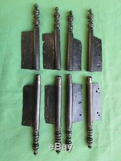 4 grosses fiches à larder fer forgé turlupée Louis XV ancien Ht 31,2 cm portes