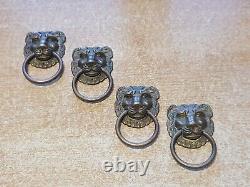4 poignées tête de Lion Haut 8,3 cm similaires bronze ou laiton