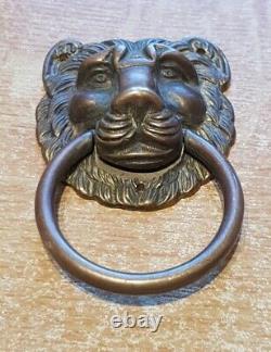 4 poignées tête de Lion Haut 8,3 cm similaires bronze ou laiton